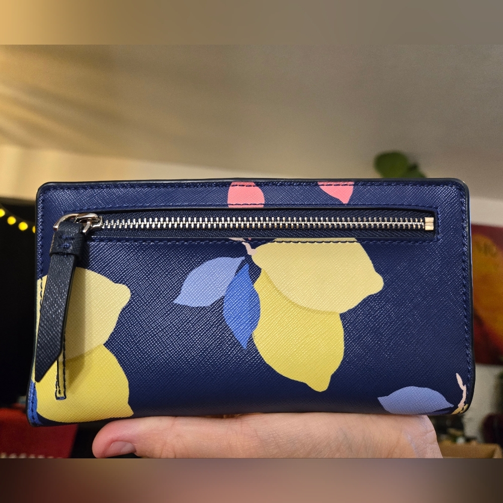 EUC / Kate Spade / Lemon Zest Cameron Slim Bifold Wallet - Picture 3 of 6
